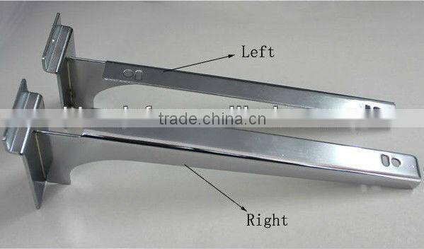 Upright Metal shelf Slatwall support brackets with suction cup fit on Slatwall glass holder