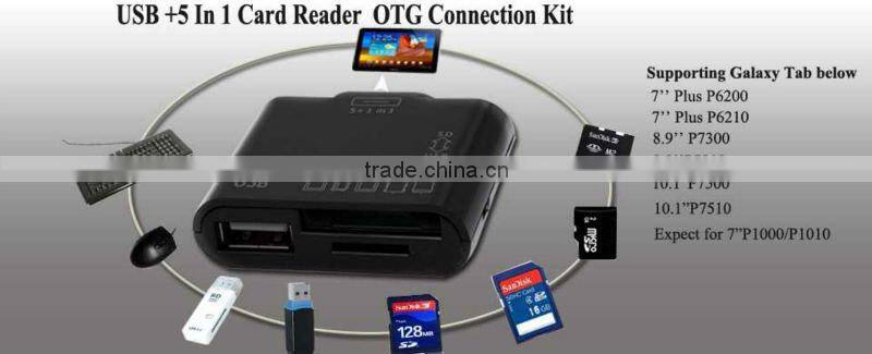 USB 5 in 1 card reader for Galaxy OTG Tab