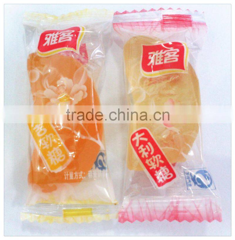 Yake sweet gummy candy with orange shape