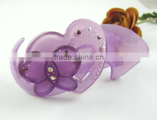 New Hair Bow Hairpin Claw Clip Bule Barrette Acryl Rhinestone