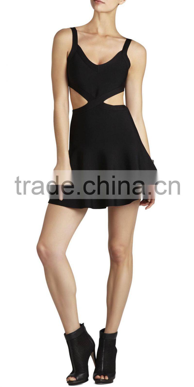 2015 Summer crossed cutout sexy strap tight fashion bodycon dress- SYK15040