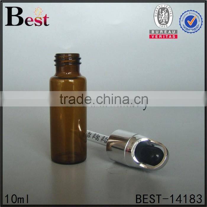 10 ml glass material and pharmaceutical industrial use essential oil amber glass bottle