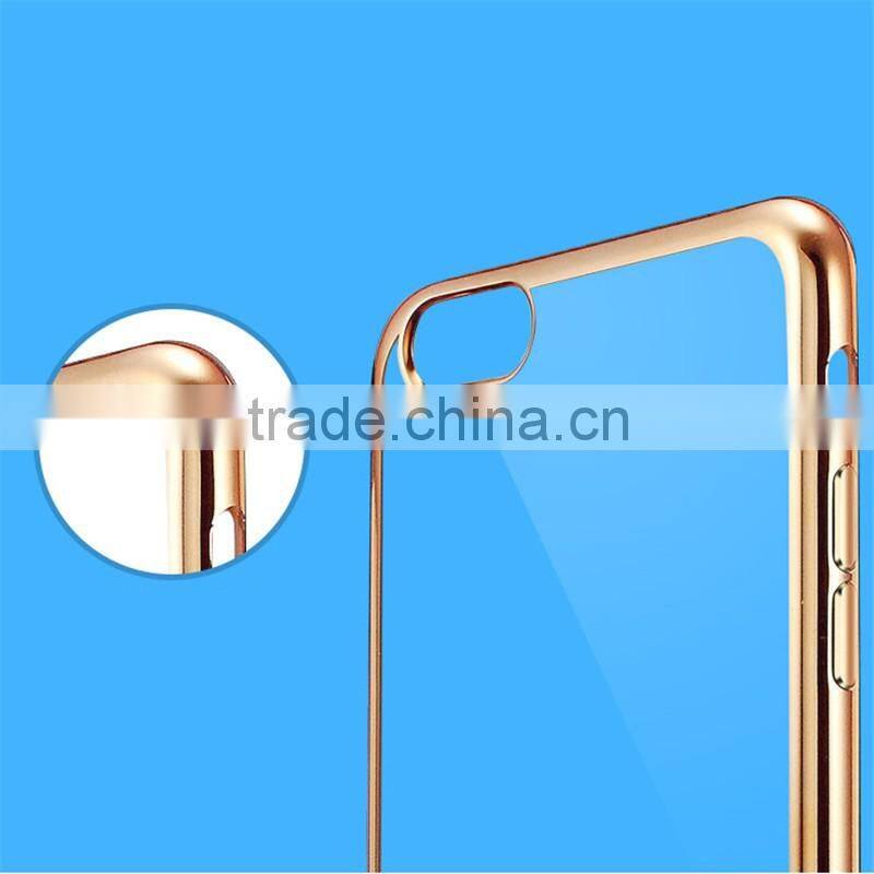 Manufacturer case for iphone 6 tpu case electroplate middle frame mirror case