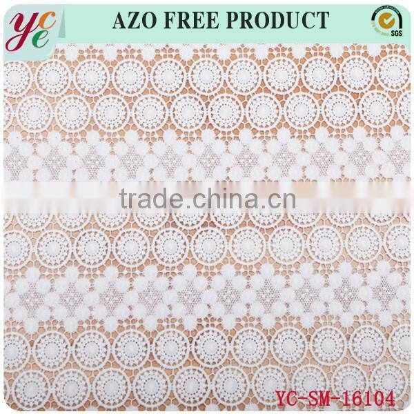 High quality white circular pattern ornament of chinese style embroidery fabric for wedding dress