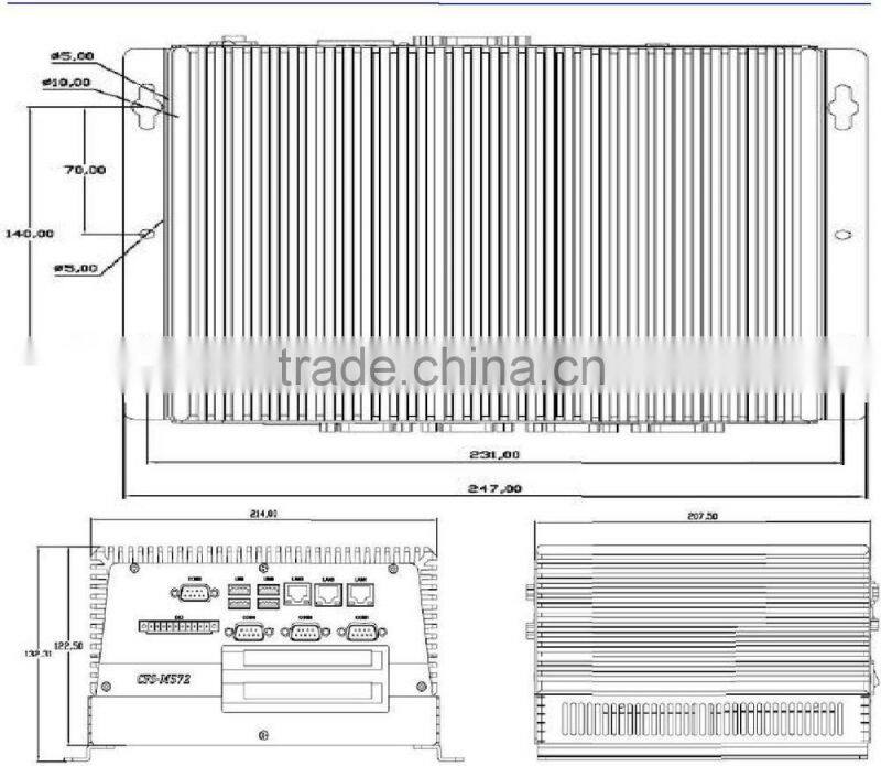 Intel Core i7 i5 P4500 CPU 1*VGA 1*DVI 3*LAN 6*USB 4*COM 2*PCI-Express or 1*PCI +1* PCI-E fanless embedded box pc