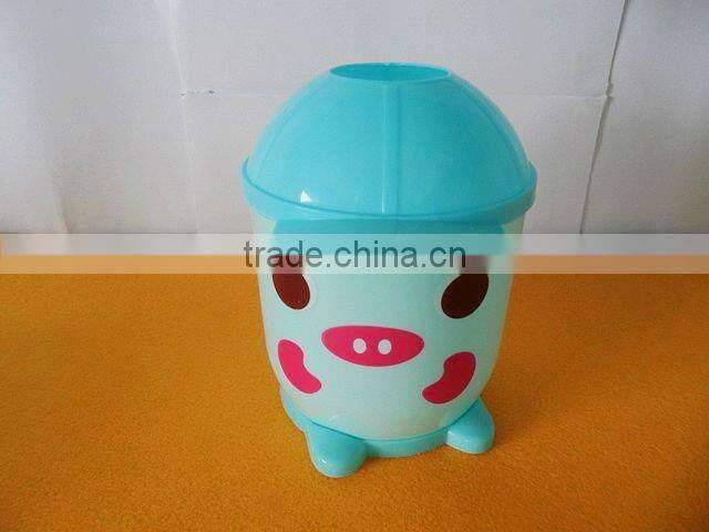 Animal shape table plastic dust bin with hat