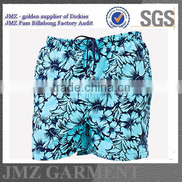 custom OEM wholesale swim trunks swimwear for mens polyester with your own print design new 2015 low moq China supplier