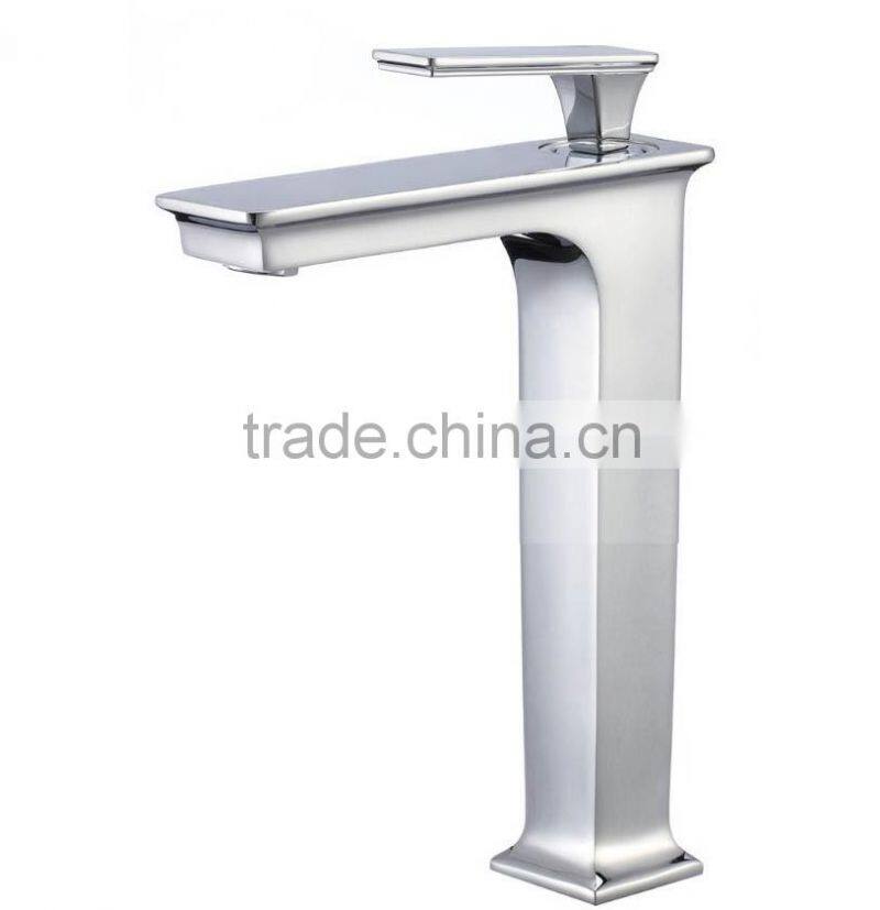 new design square chrome gold single handle basin faucet