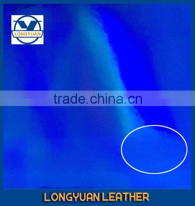 pattern leather with strong color mirrored pu synthetic leather made in wenzhou