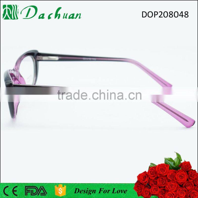 Cellulose fake acetate cat eye shape USD 1 cheap optical eyeglasses frames