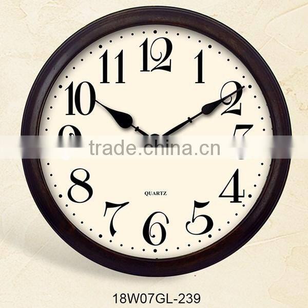2016 Antique wooden vintage shabby design wall clock (18W05GL-235)