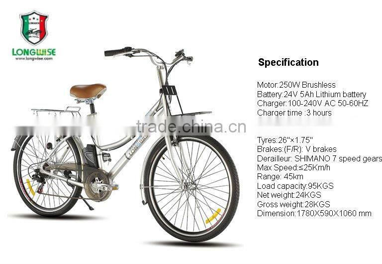 2013 Christmas promotion cheap e bike Elektro-Fahrrad NEW 26"Adult Electric e-Bike 7 Speed Bicycle women's bike