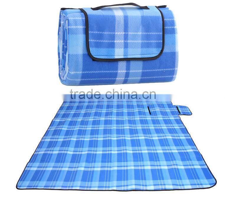 Promotional Trave Easy Pack Fold Up Outdoor Camping Polar Fleece Blanket