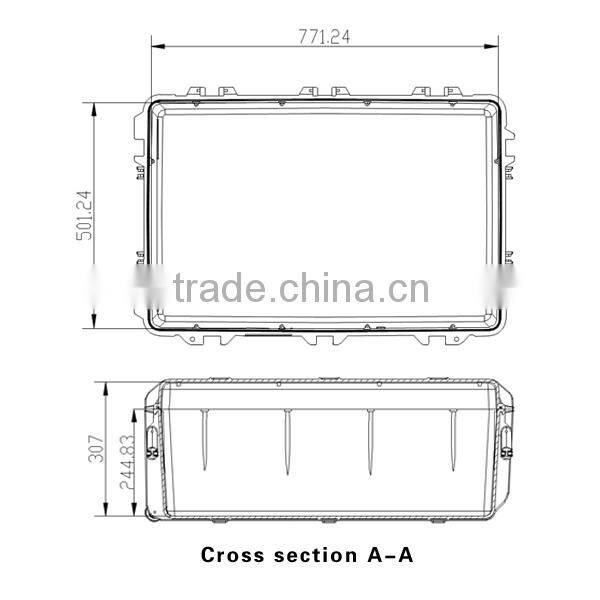 Hard plastic transportation case with wheels