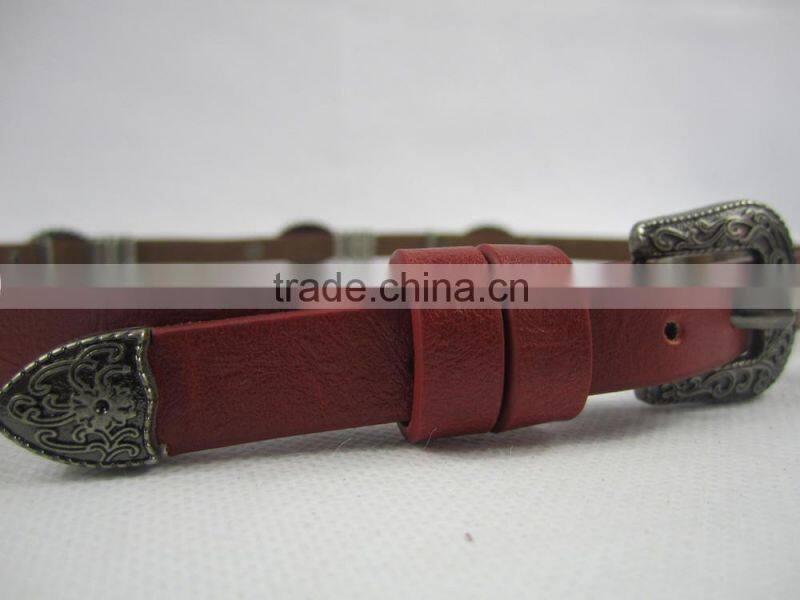 Ethnic minorities metel with pu leather belts for women