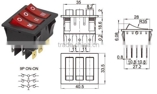 Ship type switch imported waterproof /*/**-111 2button, electric appliance, lock free self locking electric button