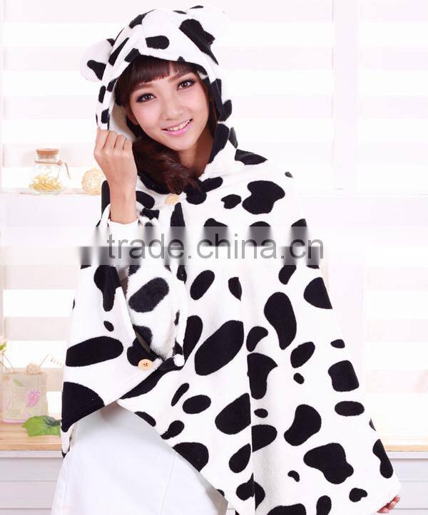 New Cow KK172 Animal Cloak - Costume Soft Hoodie Fleece Cape Wholesale