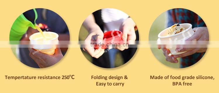 Office BPA Free Folding Design Durable Food Grade Silicone Tumbler