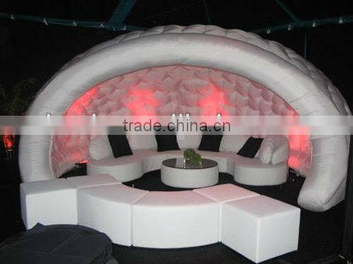 Inflatable Structure The inflatable office pod with coloured lighting