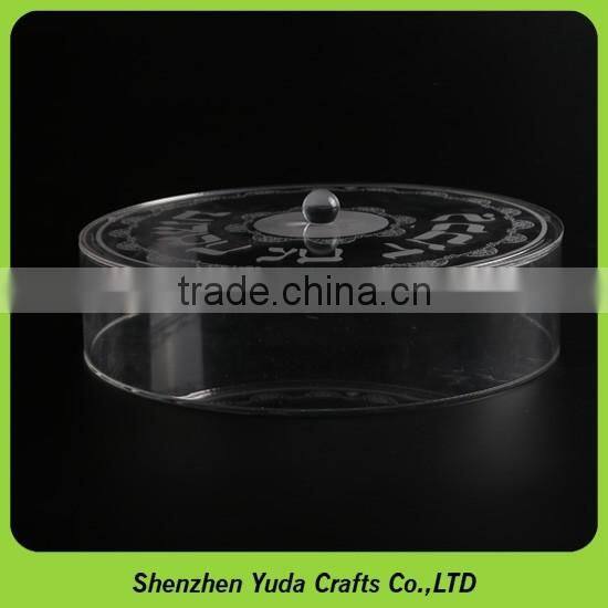 Promotional high quality plexiglass display case acryl dustproof round box