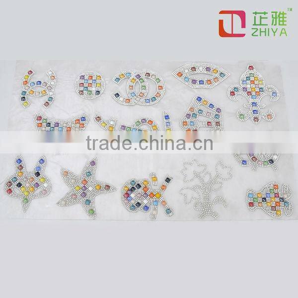 Wholesale colorful rhinestone decorative iron letters