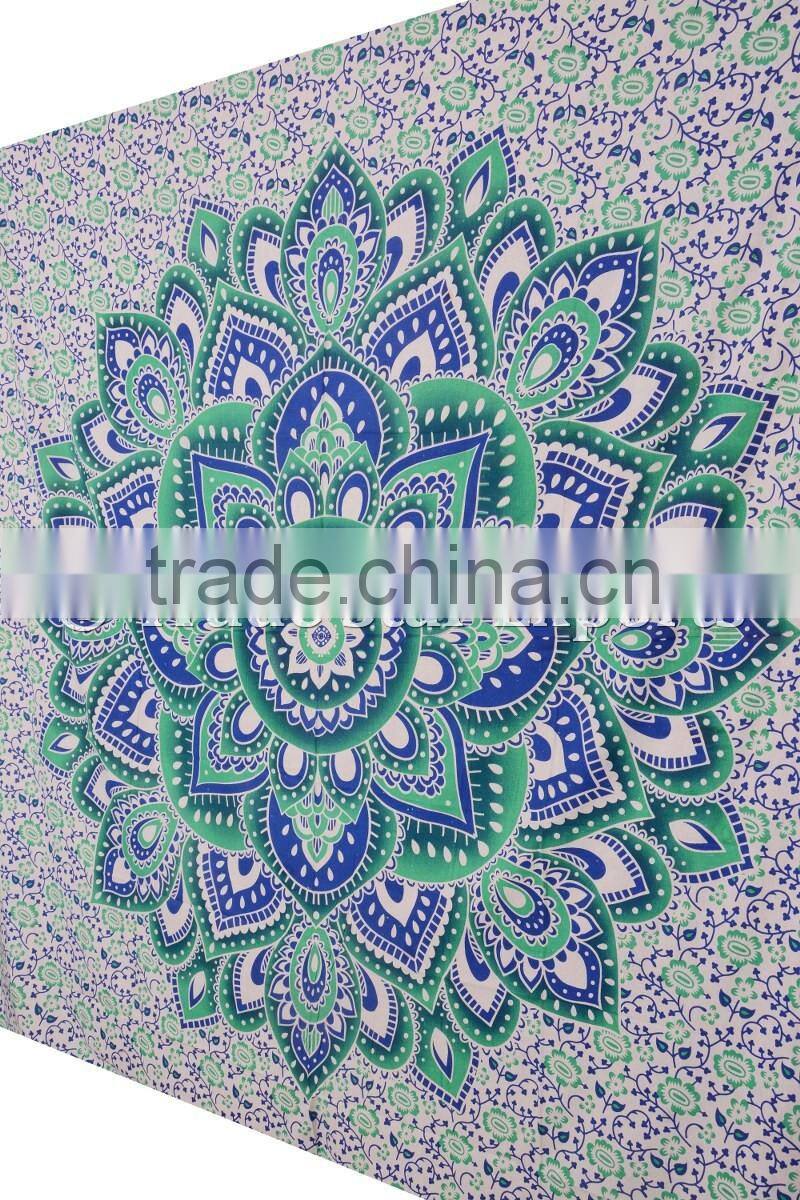 Ethnic Psychedelic Indian Ombre Mandala Lotus Wall Art Hippie Bohemian Wall Hanging Tapestry