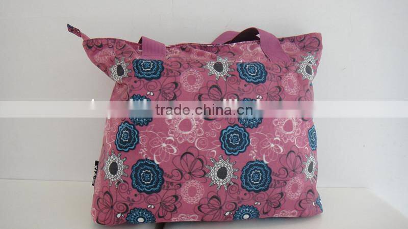 Ladies Fashion Printing Crinkle Nylon Customized Shopping Tote Bag