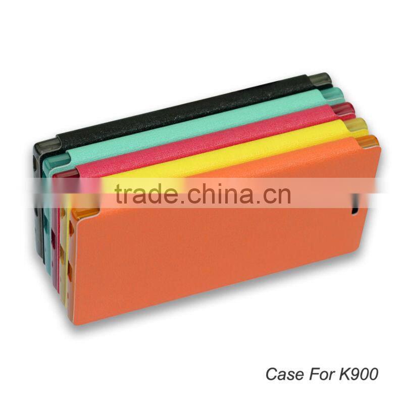 2014 high quality flip leather mobile case for lenovo k900