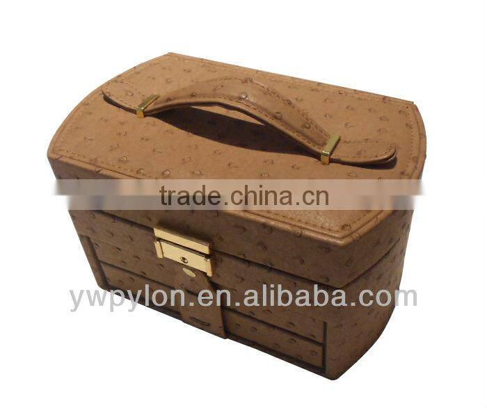 Yellow PU leather jewelry case