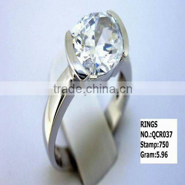 Simple desings 925 sterling silver cz ring QCR033