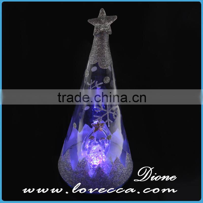 Indoor fashion transparent glass dome christmas tree decorations