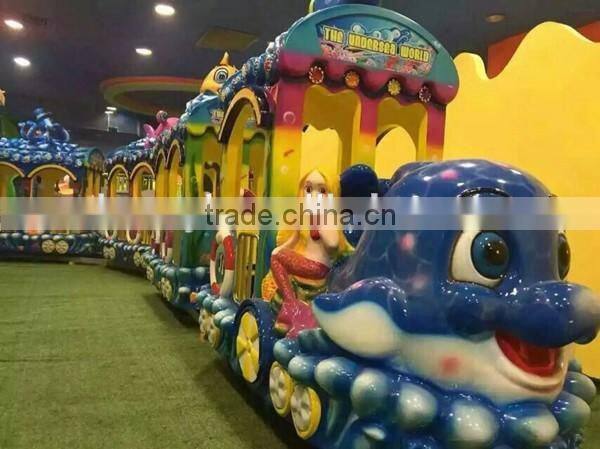 Fiberglass sea animation kids rides electric animal train rides ocean tourist train sale