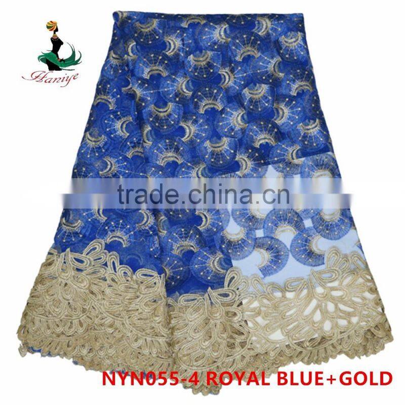 Haniye 2016 wholesale african tulle lace fabrics/net lace fabrics for party/NYN55