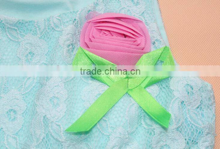 Light yellow dress for girl, party dress for girl, lovely hot sale lace girl skirt, non-sleeve girl dress