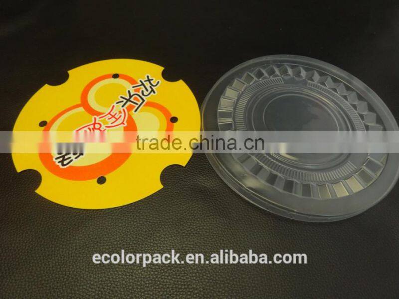 custom printed Disaposable 64 oz popcorn bowl with paper lid