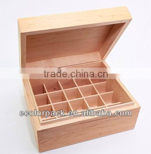 Natural Light Pine Wood 24pcs Storage Box Essential Oils