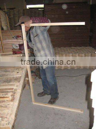 Three tiers natural wooden flower stand