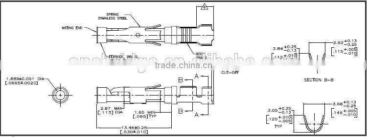 66101-1 Stamping car electrical wire end terminal connector