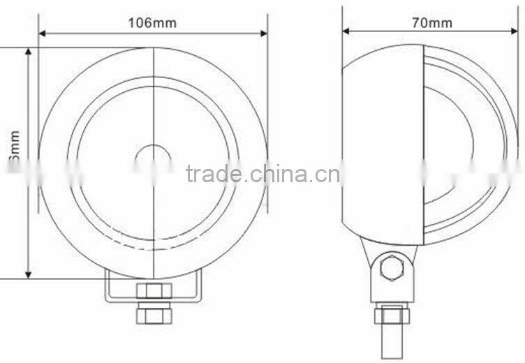 Super bright 10~30V LED Working Light 25W Round spot beam IP68 For Mining Truck boat offroad vehicle headlight foglight
