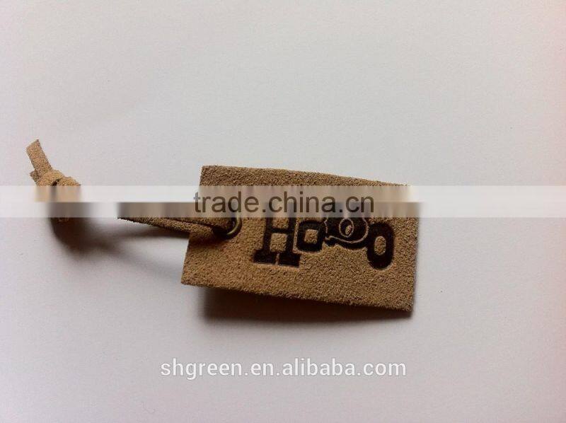 Smooth embossed leather luggage bag hangtag