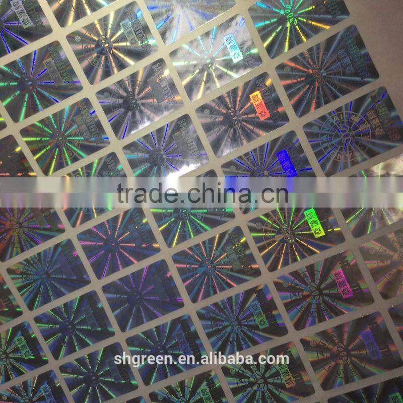 silver basis anti-counterfeit security hologram sticker