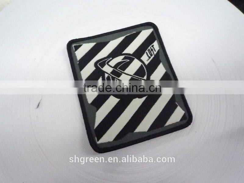 White twill garments/bags woven labels,woven patches