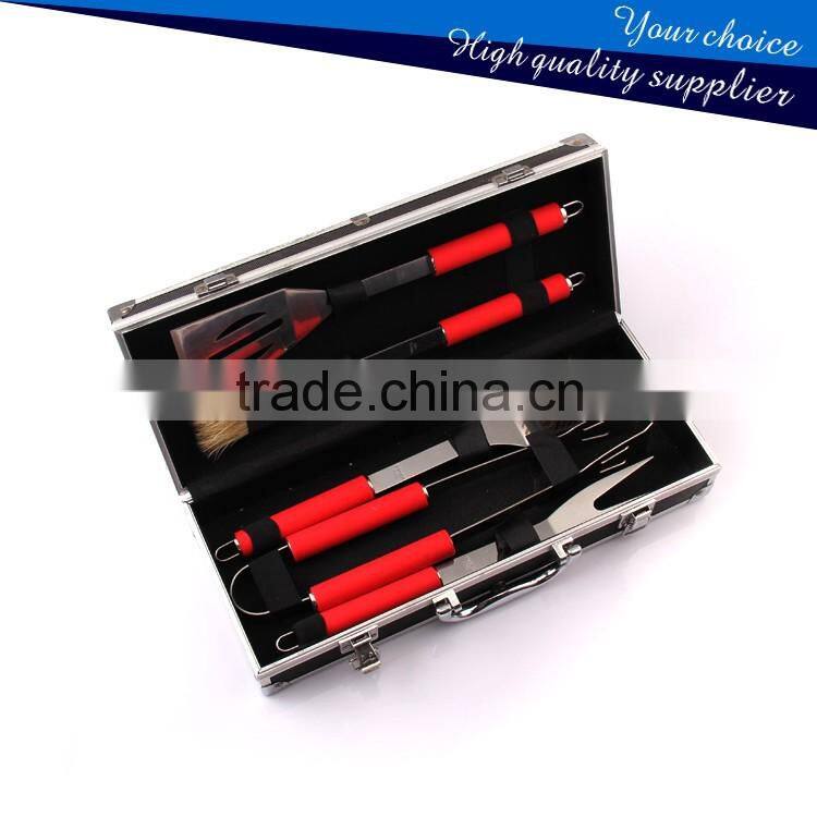 5 piece BBQ Grill Tool set with Res PP Handles SS-BBQ126