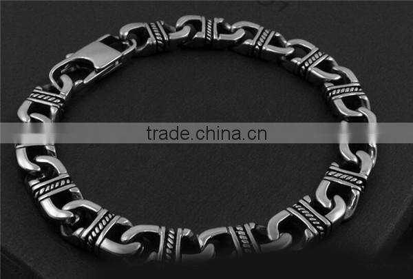 Novelty vintage punk style 316 L stainless steel chain bracelet