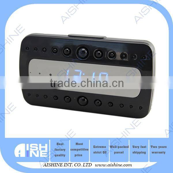 High quality smart home security Hidden Spy Button Camera Clock Wifi App Control