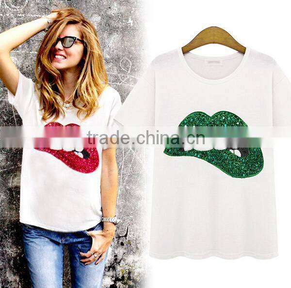 off-shoulder t shirt new fashion design girls t shirt sexy young girls t-shirt OEM&ODM factory latest design Fashion t shirts