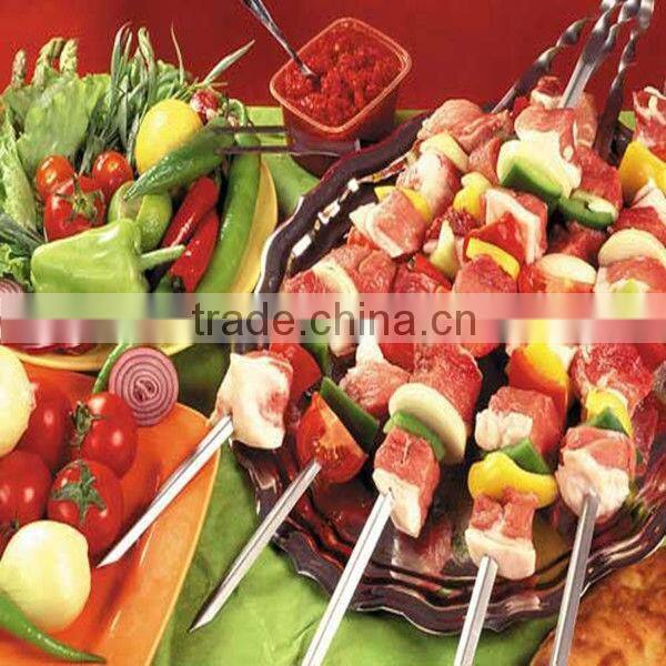 best sale item of rotating bbq skewer,wooden handle bbq skewers