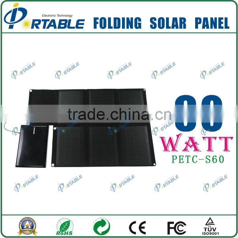 2016 Hot exquisite portable foldable cell phone charger solar panels 60W flexible solar charger