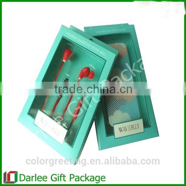 Shenzhen Manufacturer earphone packaging box with blister window