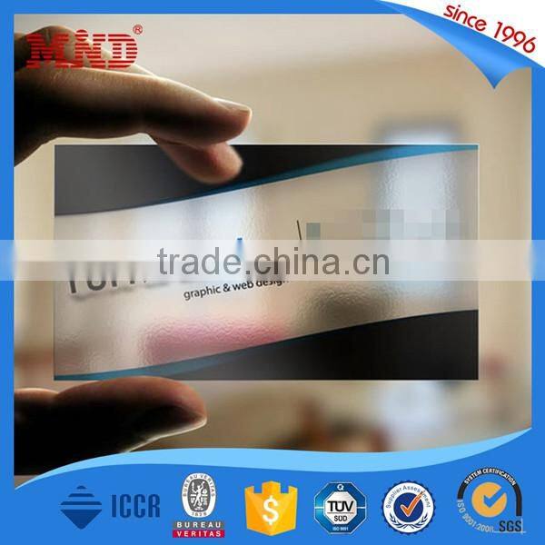 MDP417 custom transparent plastic business card